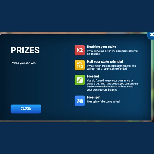 Apple of Fortune 1xBet — окно Prizes с бонусами x2